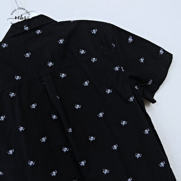 Bundle of 2 WXYZ Skull & Roses Button Down Short Sleeve Shirts Black Red Men M - Picture 12 of 16